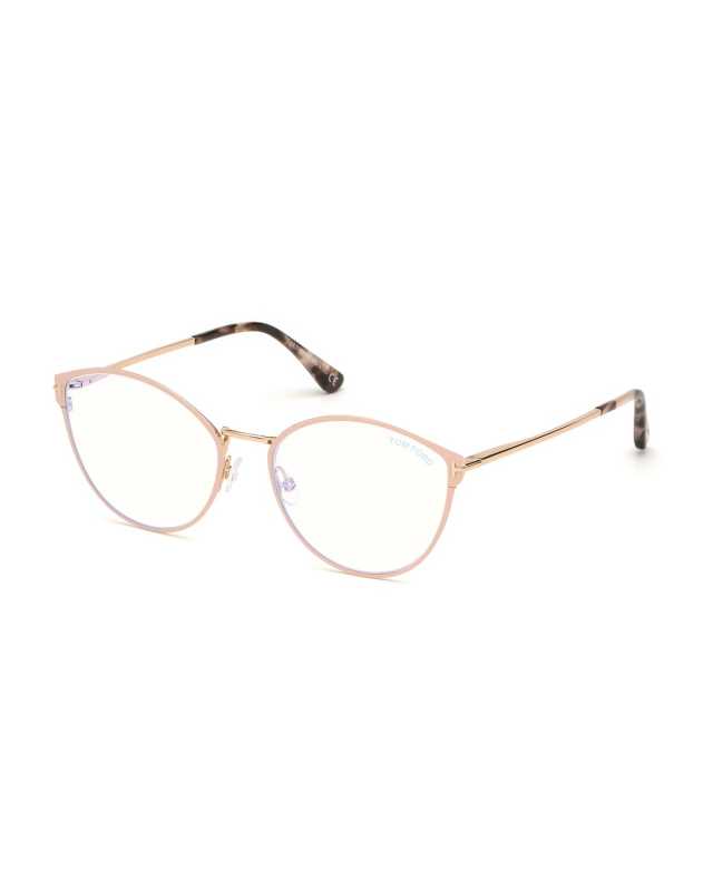 Blue Block Cat-Eye Metal Optical Frames